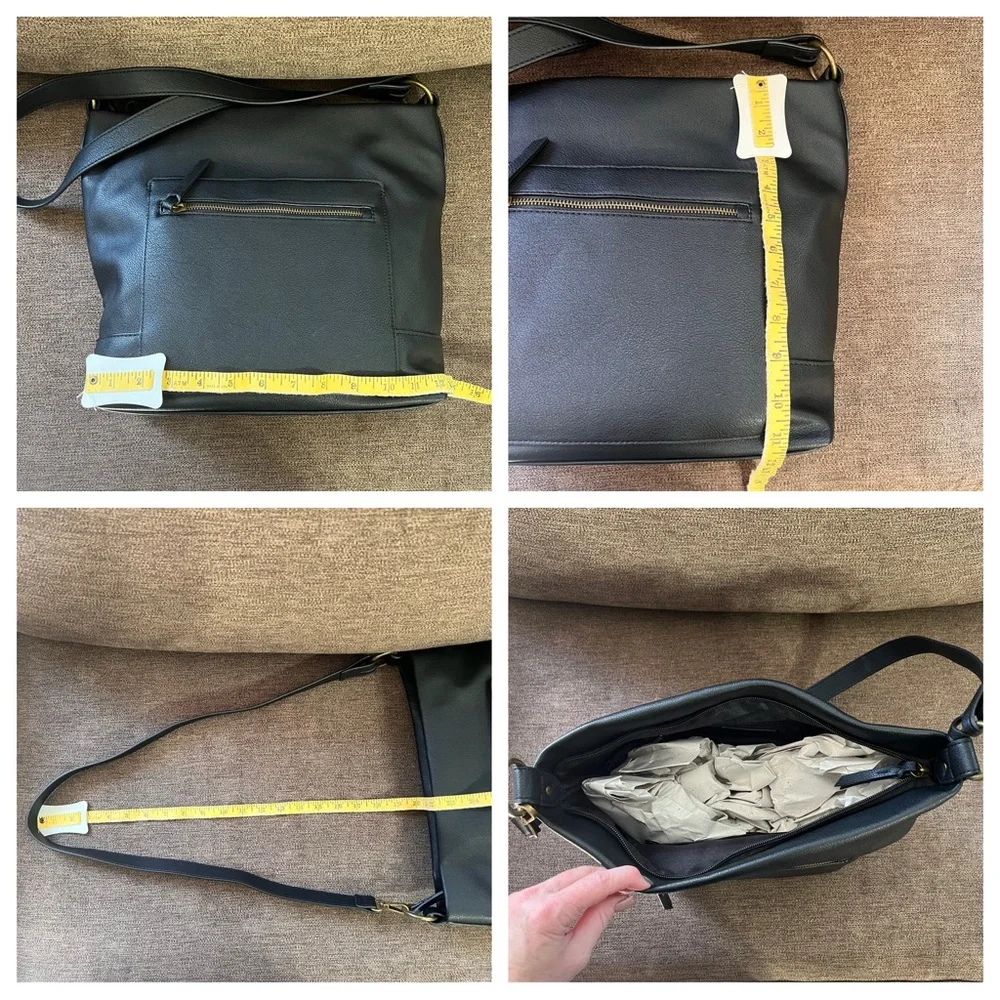 New Style & Co Hudsonn Convertible Hobo Bag in Black